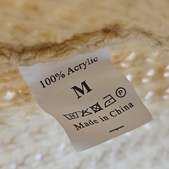 Cozy Tan Knit Sweater with Button Detail | Asymmetrical Cowl Neck Size M - Picture 2 of 11